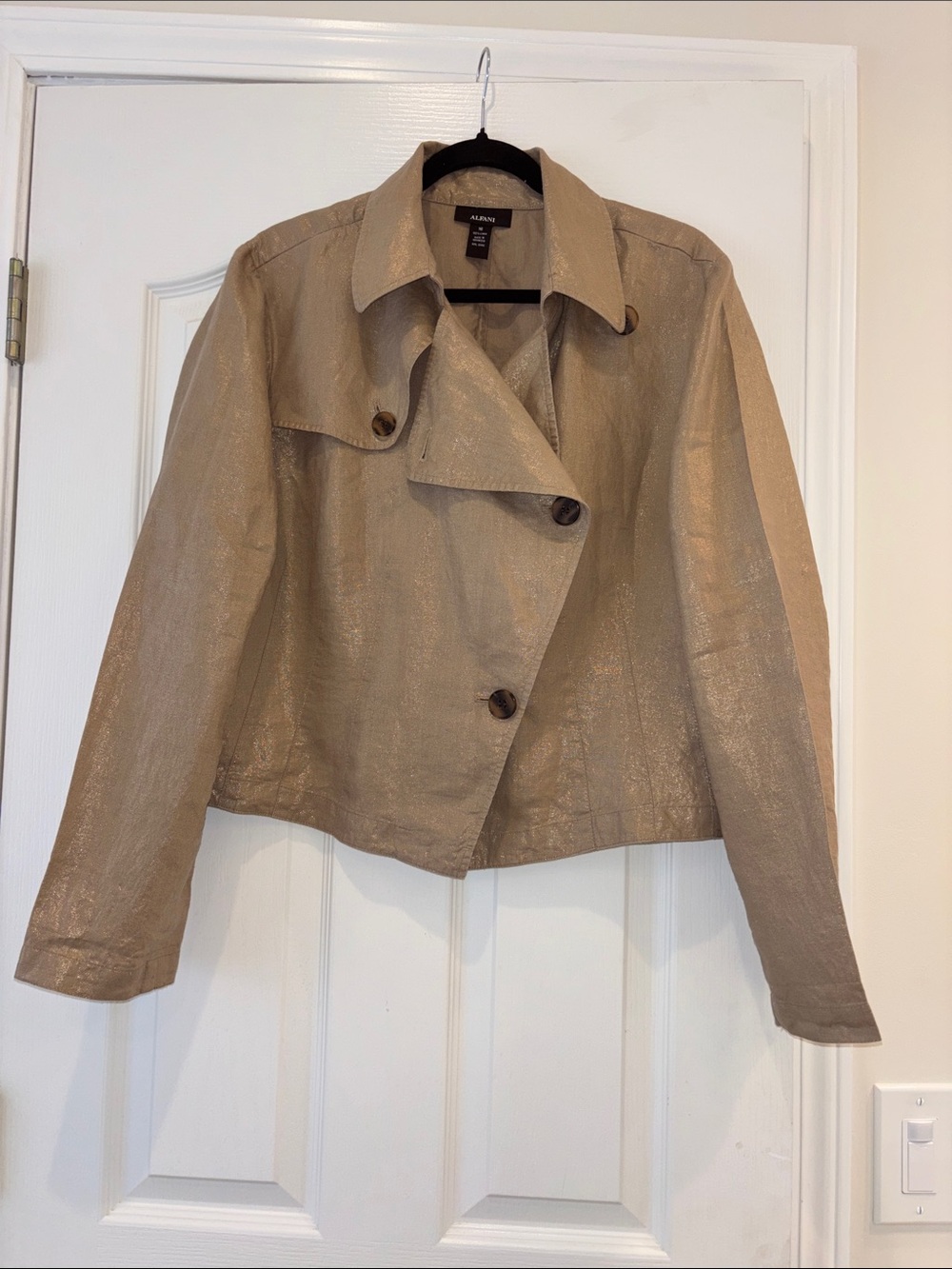 Alfani Cropped Trench Coat in Taupe